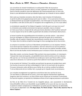 62ème Anniversaire de l’Indépendance de la RDC. la moralité tient en l'un des fondamentaux de la survie: savoir rester maîtresse de sa destinée et ne pas dépendre du bon ou du mauvais vouloir d'autrui. La RDC doit se servir de ces revers de fortune pour se tourner vers l'avenir,