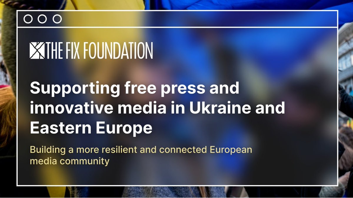 datatheism's tweet photo. While the war in Ukraine rages on, the pressure on independent media continues to increase.

That's why, today, @olya_rudenko @j_parus @SMusaieva @sabinesile @Micktr and I are launching The Fix Foundation. https://t.co/xiRFgNuyqB