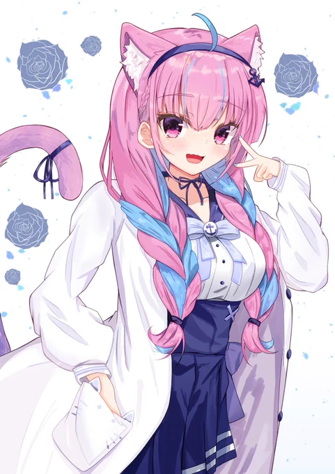 ケモ耳率高めの月でした～🐈🐺
#今月描いた絵を晒そう 