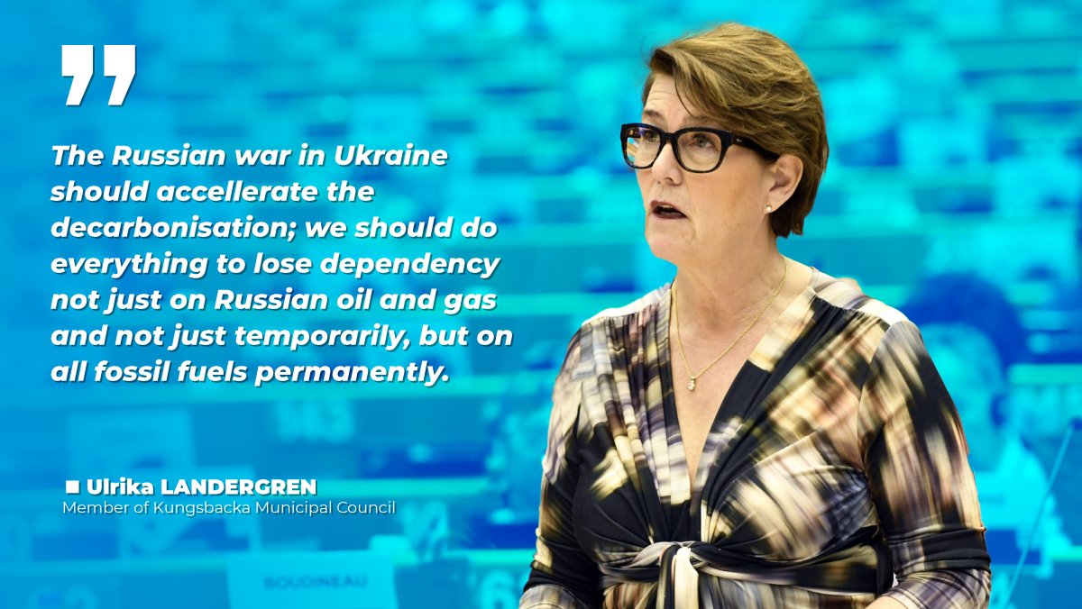 🗨<a href="/ulandergren/">Ulrika Landergren</a> at #CoRPlenary on #EU2022CZ 🇨🇿 priorities: "With better coordination between all levels of govt, with a place-based approach where each region plays its natural strenghts, whether it's wind, tide, sun or biomass &amp; with the right incentives, we can achieve more" 👇