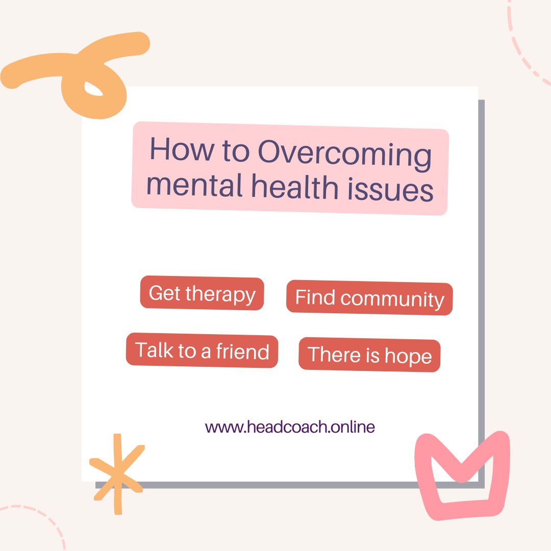 headcoachonline's tweet photo. How to over come your mental health issues. 

Theses are ways that can help you.

#overcome #mentalhealth https://t.co/zHr2VpeHVI