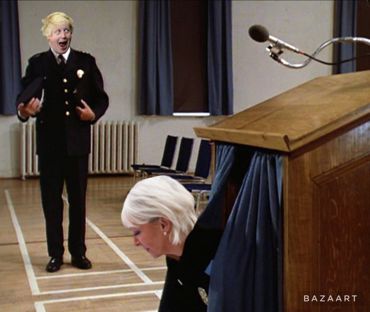 PritiNot's tweet photo. For those of you old enough to remember Police Academy….. One to look out for at next BoZo public address…. 😏

#CarrieAntoinette #DorriesOut #BJBJ #BJGate https://t.co/iFvwZk0AWY