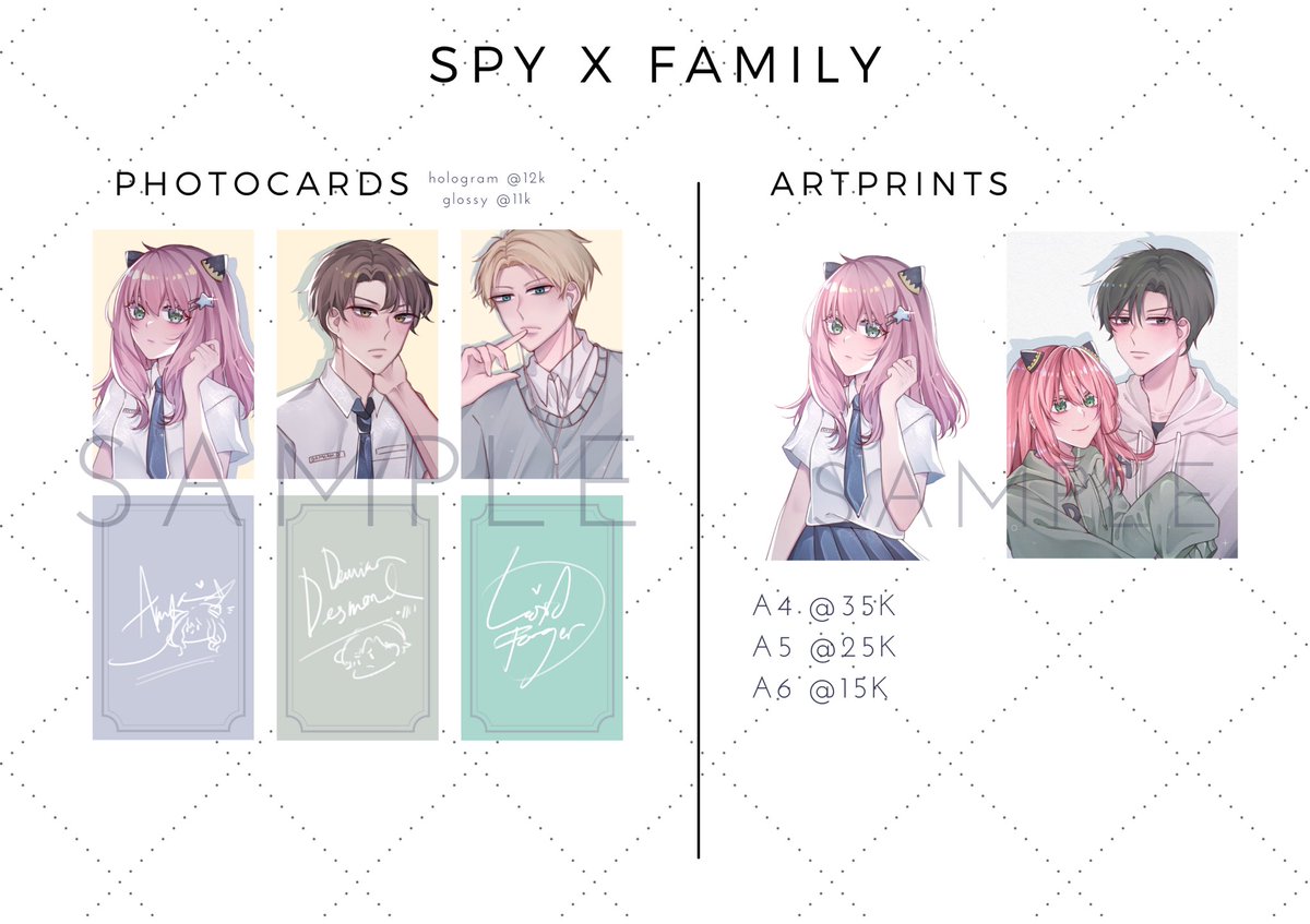 - Spy x Family Photocards & Artprints 