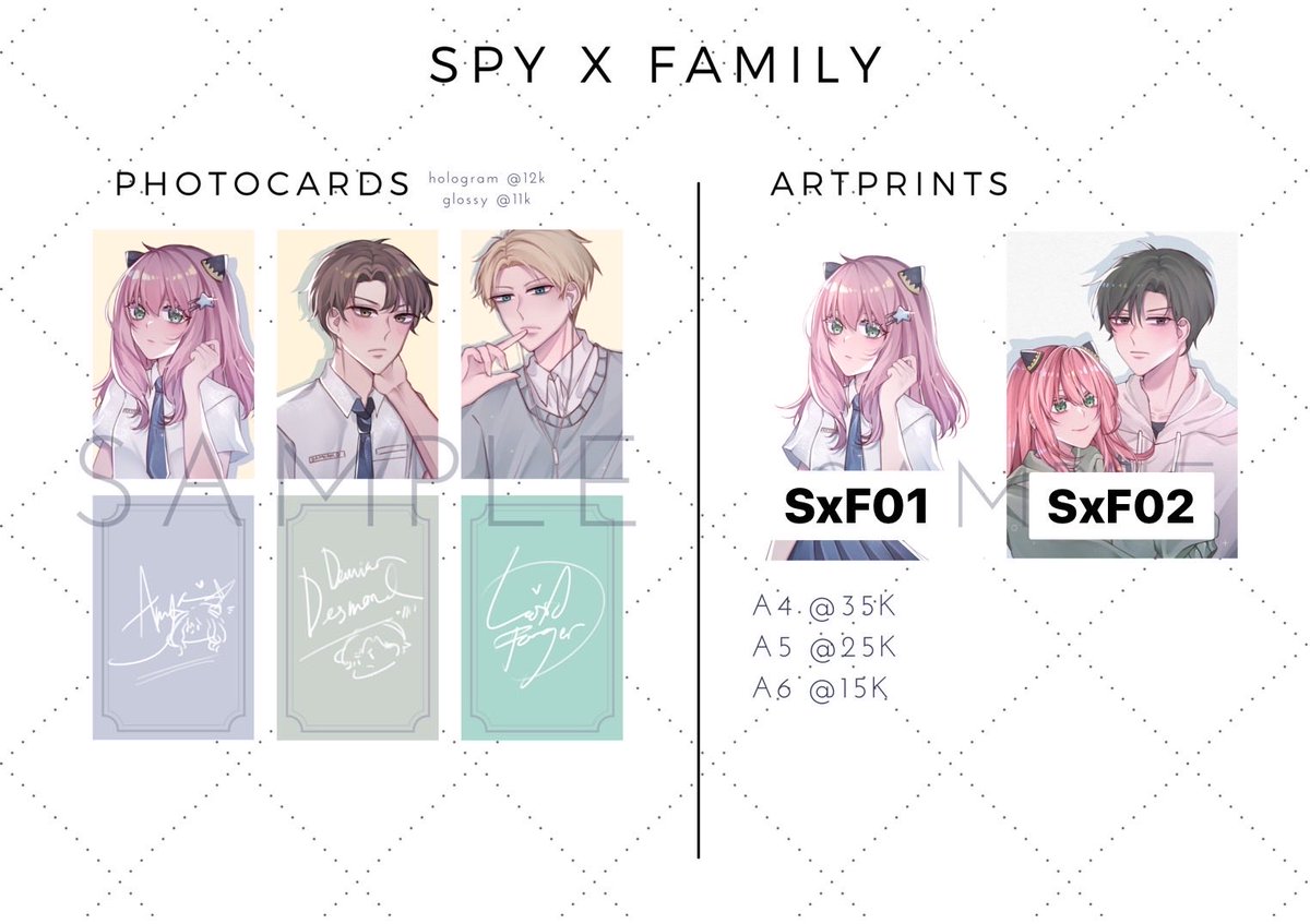 - Spy x Family Photocards & Artprints 