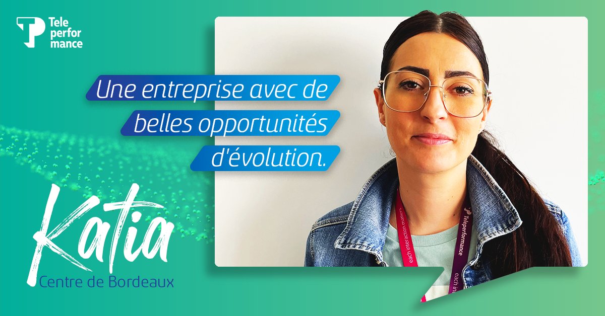 Depuis + de 40 ans, Teleperformance gère des milliards d'interactions à travers le monde et créé chaque jour de belles histoires avec ses clients. Ce succès trouve une de ses origines dans l’implication de nos collaborateurs.
#TPSpeech #TPFamily #TPBordeaux