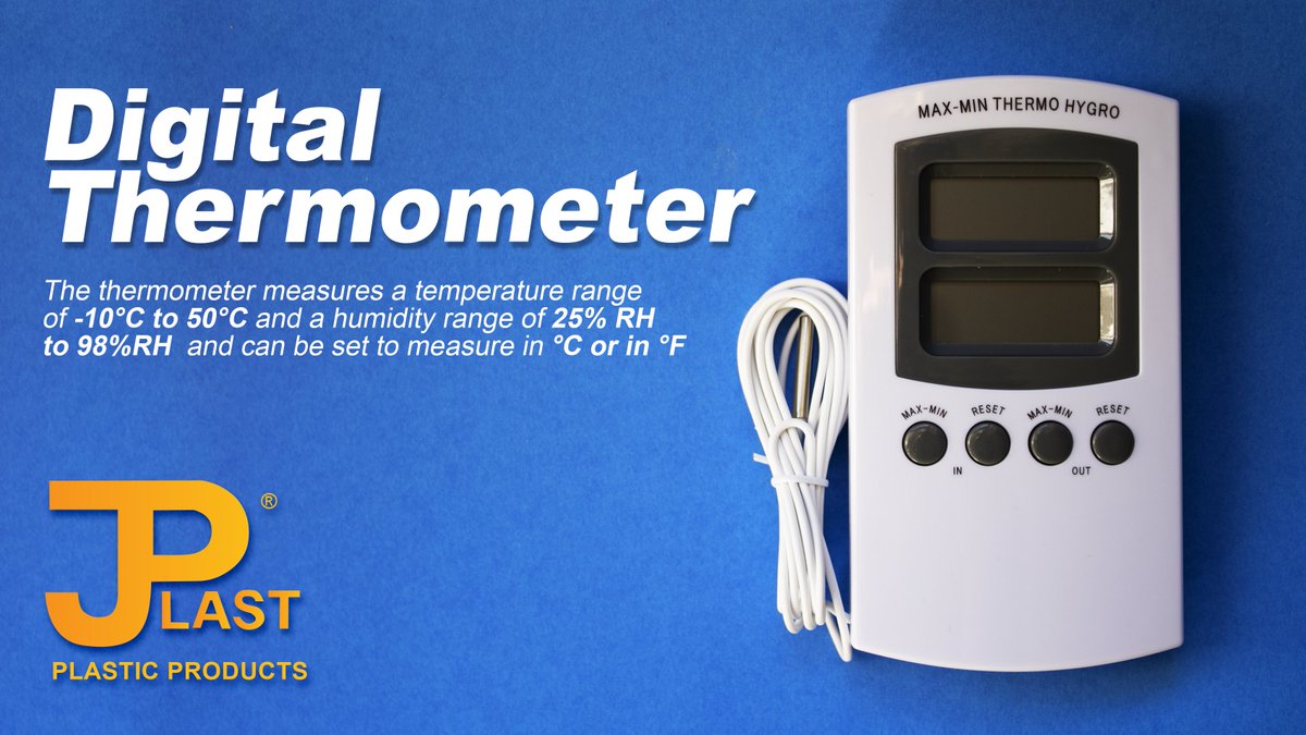 Looking for specialized digital thermometers? Go check out JPlast:
jplast.co.za/product/thermo…
For orders or inquiries, call us on (011) 760-9103, (011) 760-9053 or visit  jplast.co.za/contact-us/
#laboratory #laboratoryequipment #plastics #jplast