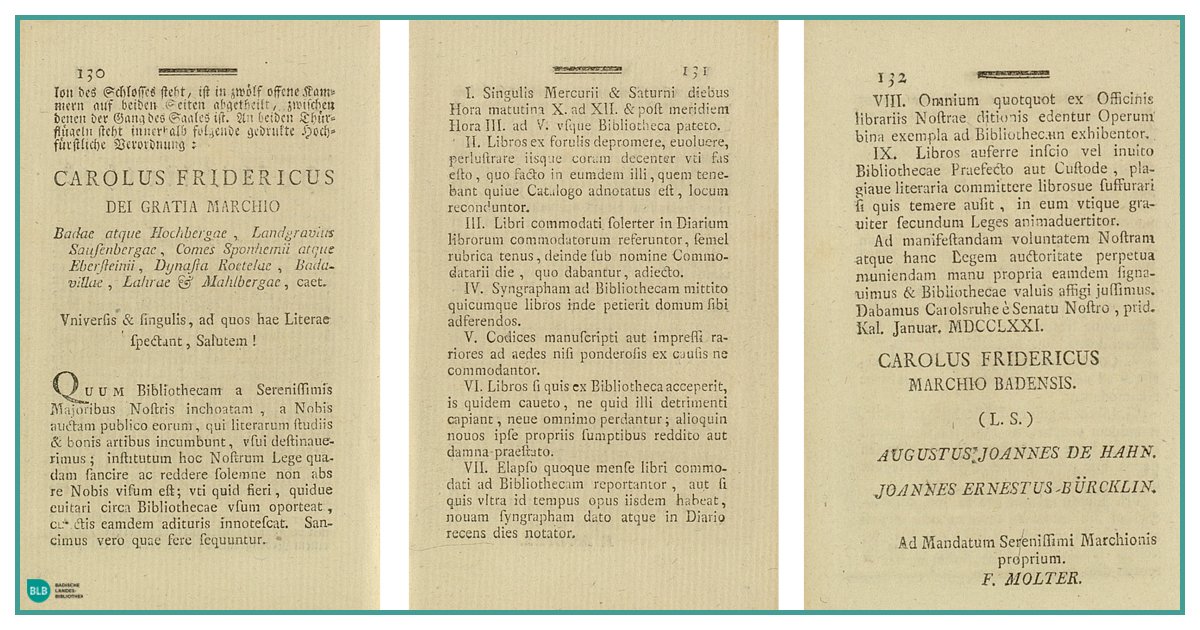 BLB_Karlsruhe's tweet photo. Am 1. Juli 2022 jährt sich zum 300. Mal der #Geburtstag von Friedrich Valentin #Molter. Er hat die #Grundlage für das geschaffen, was heute die Badische #Landesbibliothek ihren Nutzern aus nah und fern bieten kann. Ein neuer Blogbeitrag widmet sich Molter:
https://t.co/1rDhgIS3zc https://t.co/GUQXvefNne