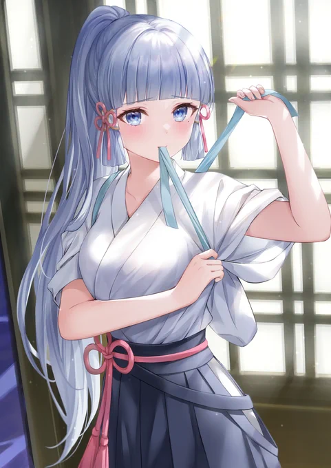 お着換え中 
#原神 #Genshinlmpact #神里綾華 