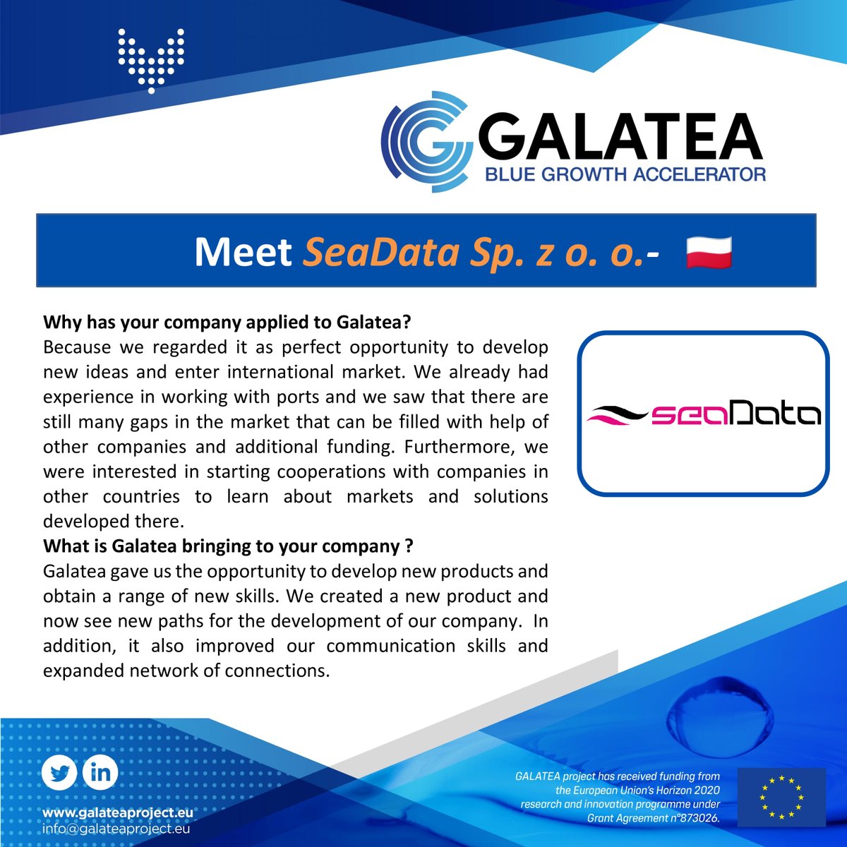 galatea_project's tweet photo. 🔎 #SeaData is a polish company focused on custom-built IoT devices powered with Machine Learning to install air quality measurement and analysis systems.
🔵Its team is running the #CORAL project to digitalise port data management and make ports more sustainable and efficient. https://t.co/qETXULDLSd