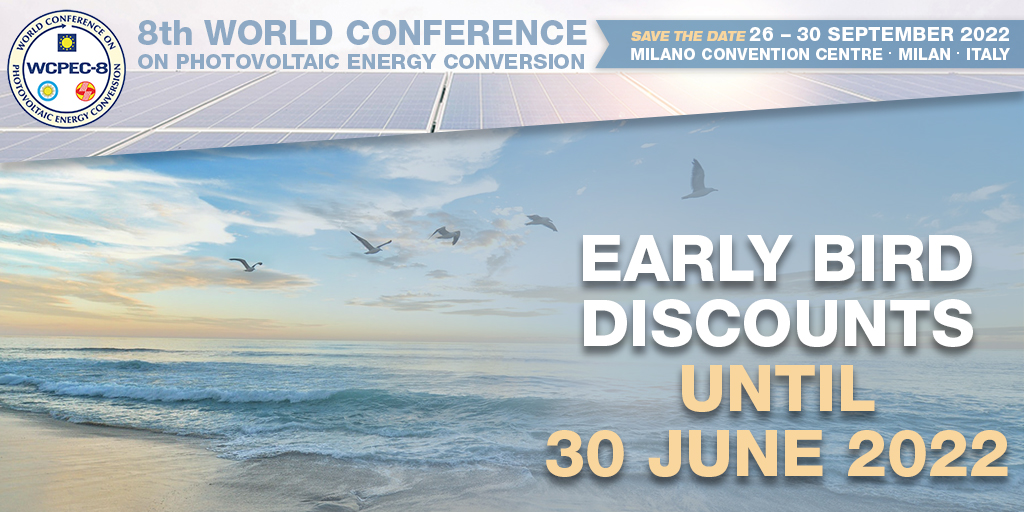 EUPVSEC's tweet photo. ⏰ Last day - last chance ⏰
The #EarlyBird phase is ending today. Be quick and benefit from the highly reduced fees until midnight!
Don't miss out and get you ticket now: https://t.co/80I2IgjlOr
#WCPEC-8 #discount #conferenceticket #exhibition https://t.co/aVD1KyfHrX