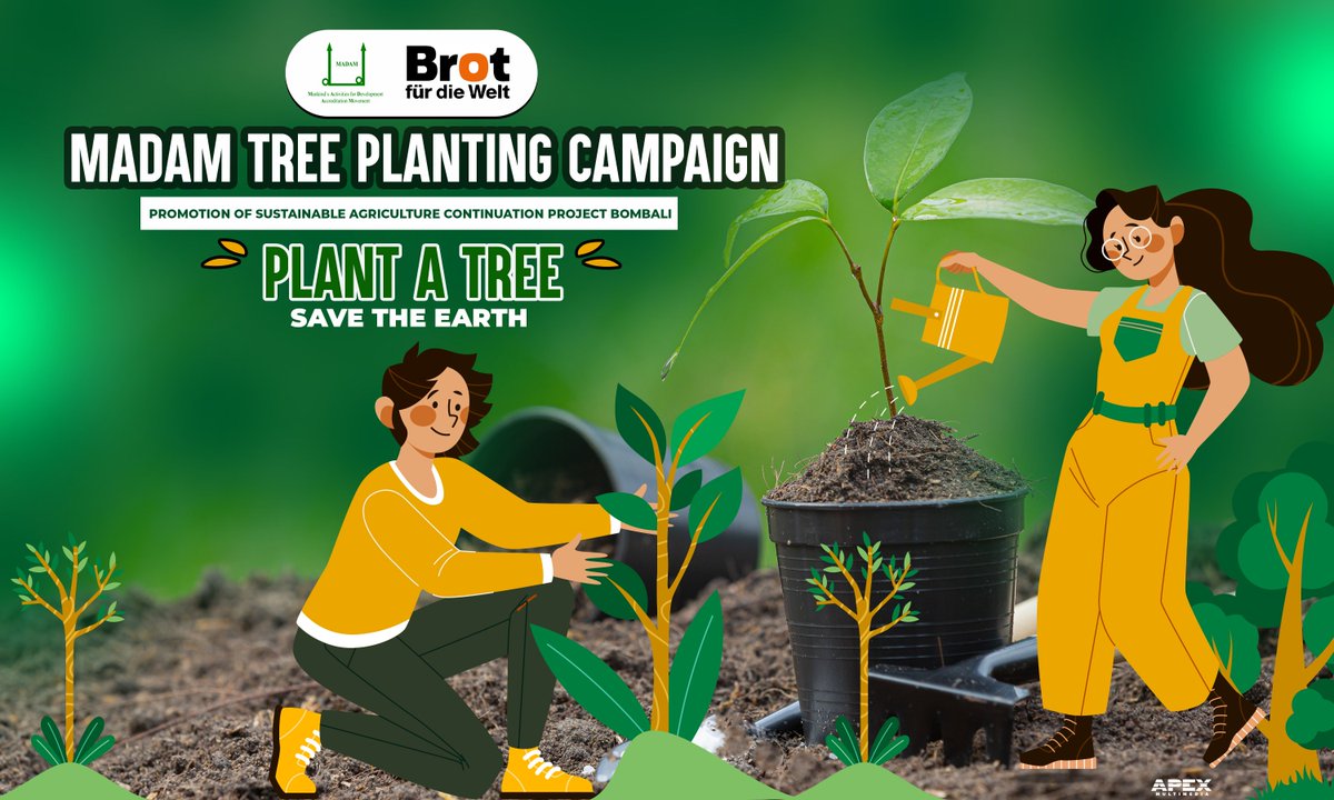 madam1_sl's tweet photo. Today is the official launch of the MADAM Tree Planting Campaign in Bombali district Northern Sierra Leone, with support from Bread for the World through the "Promotion of sustainable Agriculture project".
#madamsl
#breadfortheworld
#treeplanting https://t.co/ipFMda6sxU
