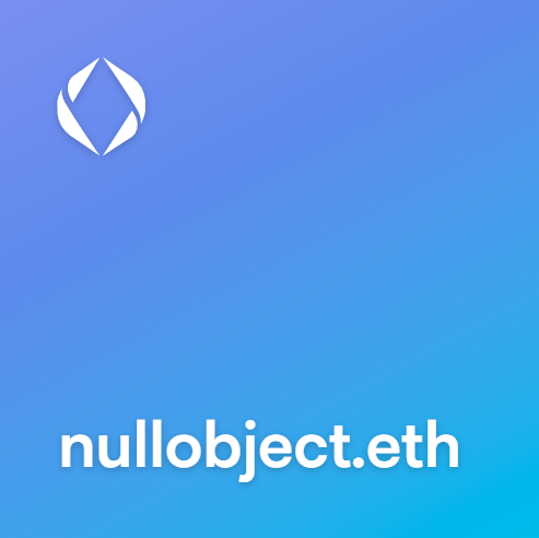 james_base_eth's tweet photo. About 211,000,000 results (0.58 seconds)

Nullobject.eth 

Wat!! This beautiful gem was never minted ever..
Welcome to the family. 
With #Web3 on the rise and #coding being an integral part of it, why not.. 
Price?
#ENS #nullobject #null #code #Coding #NFTs 
#programming https://t.co/5jHjY8AJCq