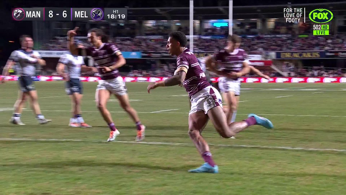 Incredible piece of play from the Sea Eagles! 👏👏👏📺 Watch #NRLSeaEaglesStorm LIVE on Ch. 502 or stream on Kayo: https://t.co/KU6O1WangG✍️ BLOG: https://t.co/LSsVPN49vQ🔢 MATCH CENTRE: https://t.co/P6g2ek6kLf 