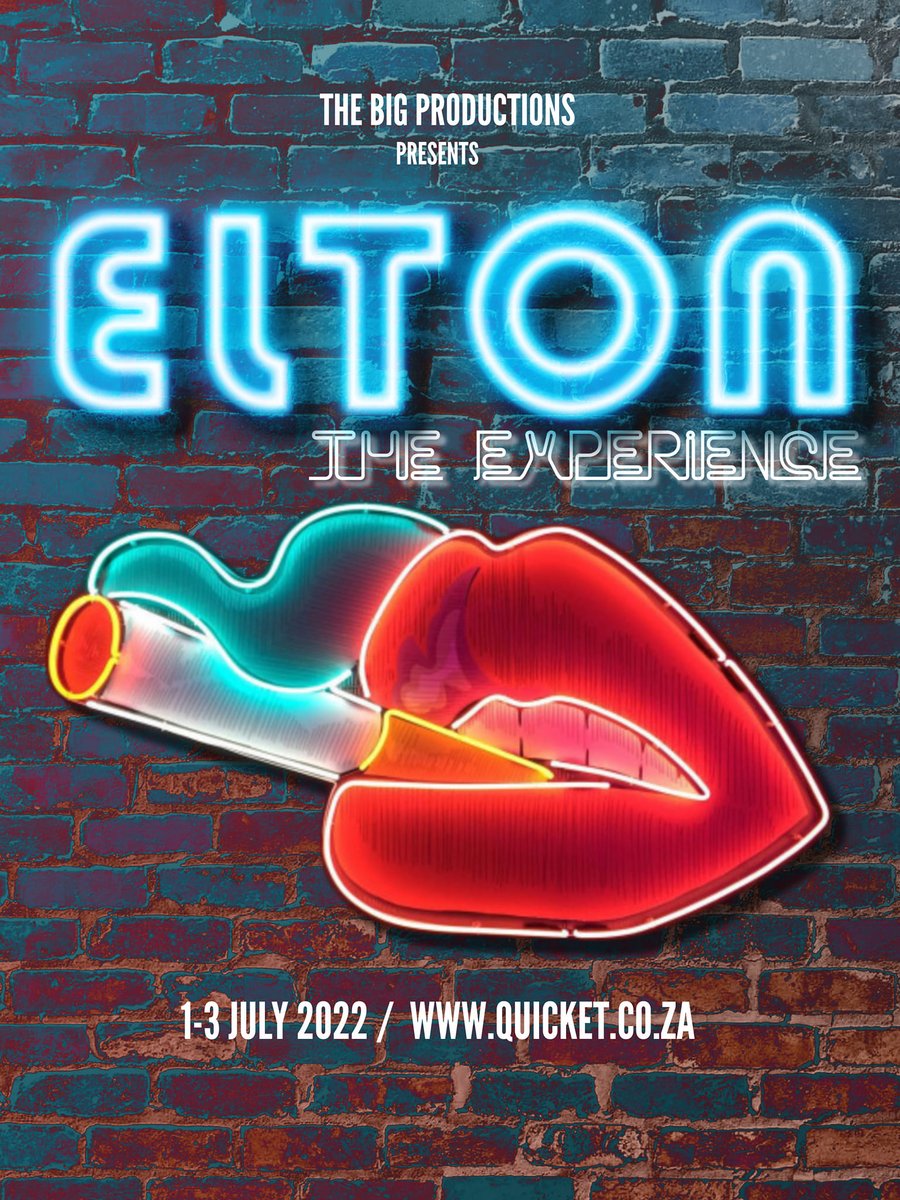 ELTON: THE EXPERIENCE - part rock concert, part theatre production, part fever dream- as the audience is taken through a hilarious and psychedelic trip with four Elton’s fighting for the ultimate title of the Definitive Elton John. 🎟️ Quicket 🗓️ 1 - 3 July 📍 The Theatre Linden