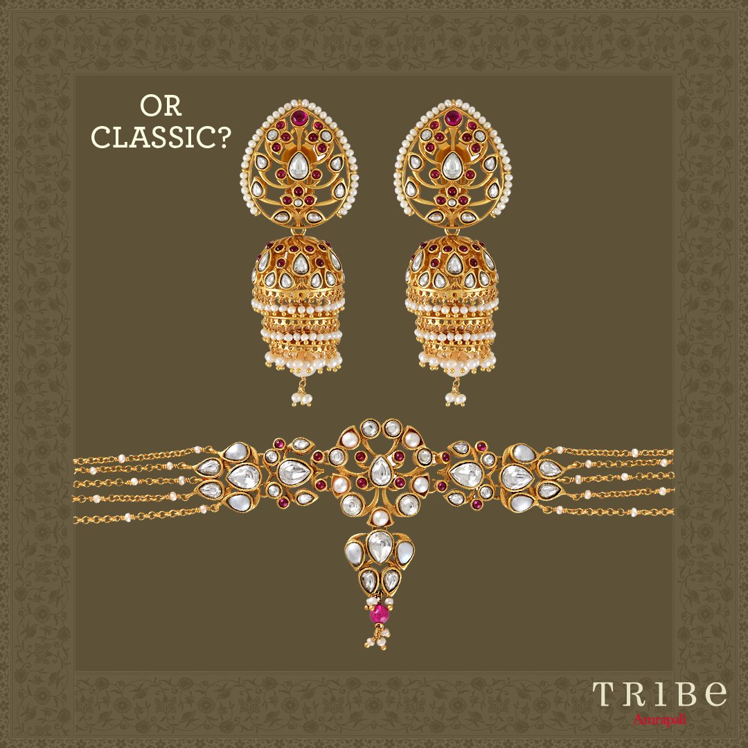 TribeByAmrapali's tweet photo. Jewellery that will make you fall in love all over again!
The Gulrang collection is exquisite, exclusive &amp; everything you need. Add a hint of colour to your look by getting your hands on our collection. 

Shop now https://t.co/Hh5xl43ItQ

#TribeAmrapali #GulrangCollection https://t.co/nVchb5QG8m