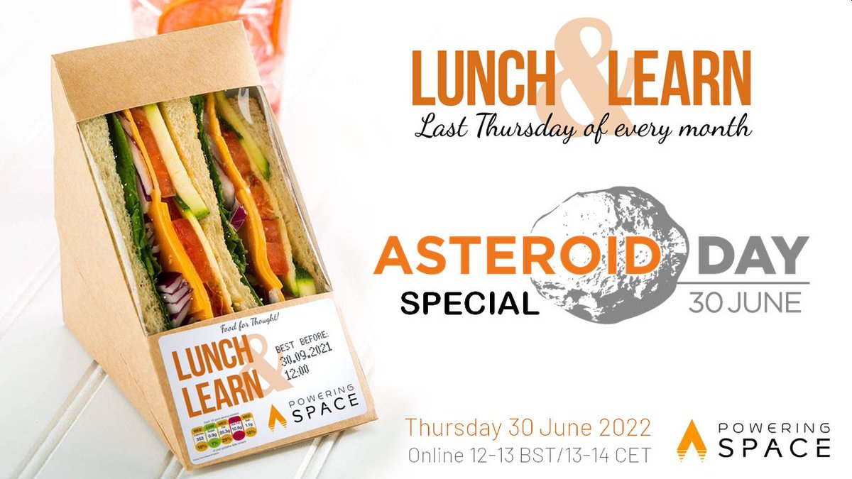 Powering Space (@poweringspace) on Twitter photo It is #AsteroidDay! Of course you should #LookUp, but you should also join us for an <a href="/AsteroidDay/">Asteroid Day ☄</a> Lunch and Learn webinar to talk about asteroid outreach!
Webinar today at 12 BST/13 CET!
Join us! Register for FREE now: eventbrite.co.uk/e/lunch-and-le… It is #AsteroidDay! Of course you should #LookUp, but you should also join us for an <a href="/AsteroidDay/">Asteroid Day ☄</a> Lunch and Learn webinar to talk about asteroid outreach!
Webinar today at 12 BST/13 CET!
Join us! Register for FREE now: eventbrite.co.uk/e/lunch-and-le…