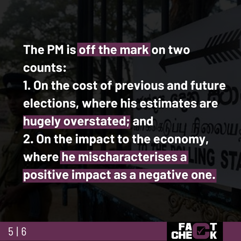 factchecklka's tweet photo. 🔴Prime minister lost on cost of elections🗳️💰
Does the cost of an election and its potential impact on the economy prevent an election being held at present?
Swipe left to find out! ◀️
Complete #FactcheckLk: https://t.co/o3nxuNDeOI