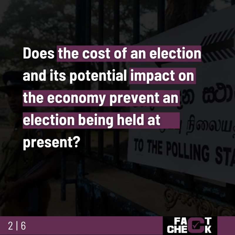 factchecklka's tweet photo. 🔴Prime minister lost on cost of elections🗳️💰
Does the cost of an election and its potential impact on the economy prevent an election being held at present?
Swipe left to find out! ◀️
Complete #FactcheckLk: https://t.co/o3nxuNDeOI