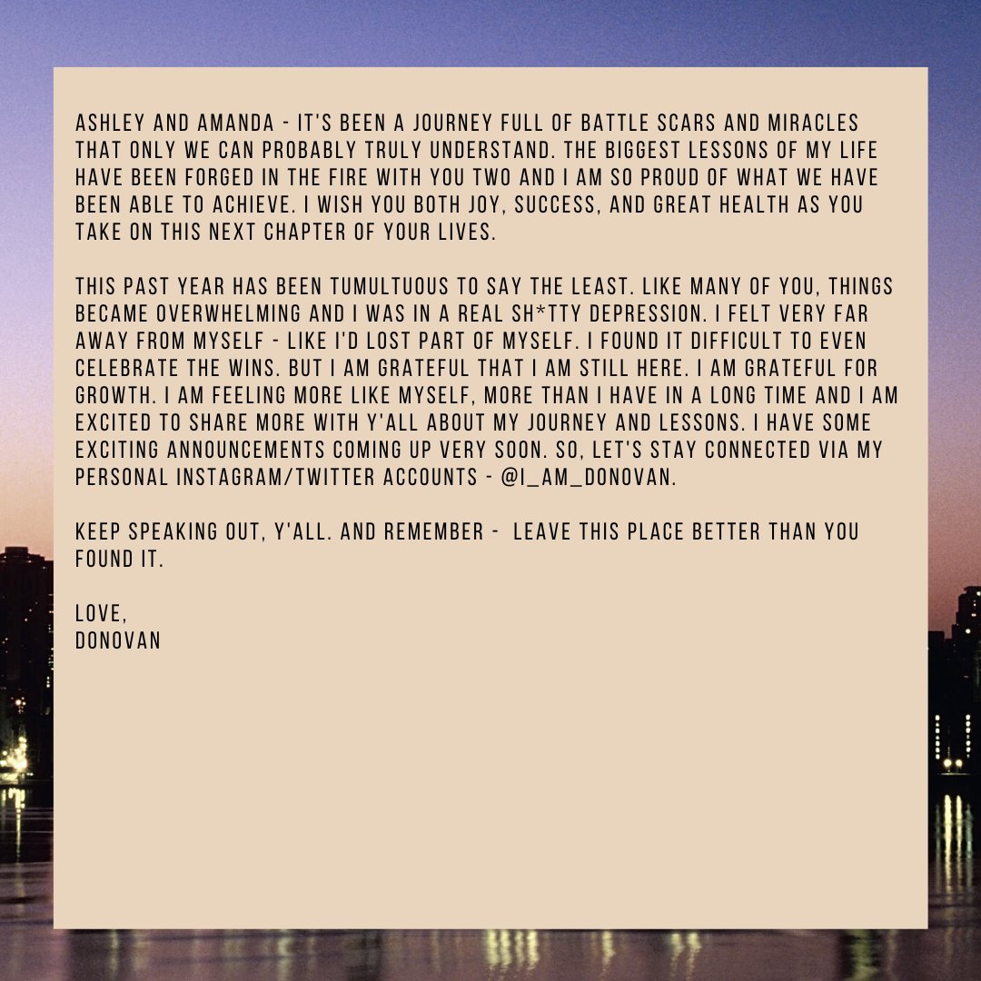 A message from The Grapevine Executive Producer/Co-Host, Donovan Thompson. Sending you all positive vibes. We can keep in touch at @I_AM_DONOVAN or my newsletter bit.ly/3bCDGLk