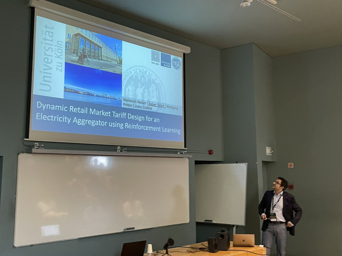 Wolf Ketter (@wolfketter) on Twitter photo <a href="/SaberTalari/">Saber Talari</a> is doing a great job during his talk about our research (w <a href="/naseri_nastaran/">Nastaran Naseri</a> & J Collins) using #MachineLearning #RL to design #energy #tariffs w #PowerTAC at #PSCC‘2022! You can find the paper at pscc.epfl.ch/rms/modules/re… <a href="/IS3_UniCologne/">IS3_UniCologne</a> <a href="/WiSoUniCologne/">WiSoFakultät_UniKöln</a> <a href="/TPowertac/">Taccy PowerTAC</a> <a href="/SaberTalari/">Saber Talari</a> is doing a great job during his talk about our research (w <a href="/naseri_nastaran/">Nastaran Naseri</a> & J Collins) using #MachineLearning #RL to design #energy #tariffs w #PowerTAC at #PSCC‘2022! You can find the paper at pscc.epfl.ch/rms/modules/re… <a href="/IS3_UniCologne/">IS3_UniCologne</a> <a href="/WiSoUniCologne/">WiSoFakultät_UniKöln</a> <a href="/TPowertac/">Taccy PowerTAC</a>