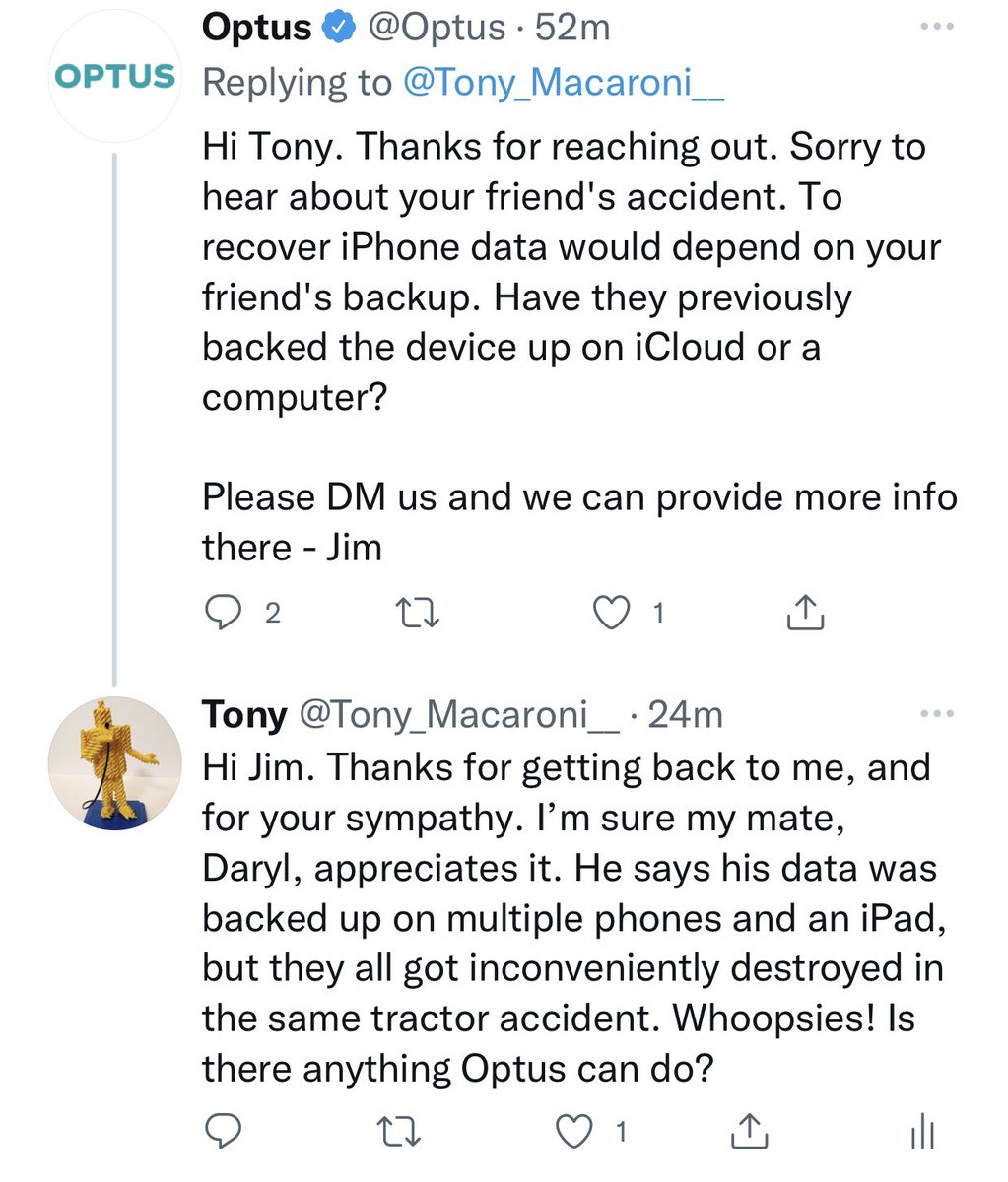 Gotta love the customer service team at <a href="/Optus/">Optus</a>. 😆