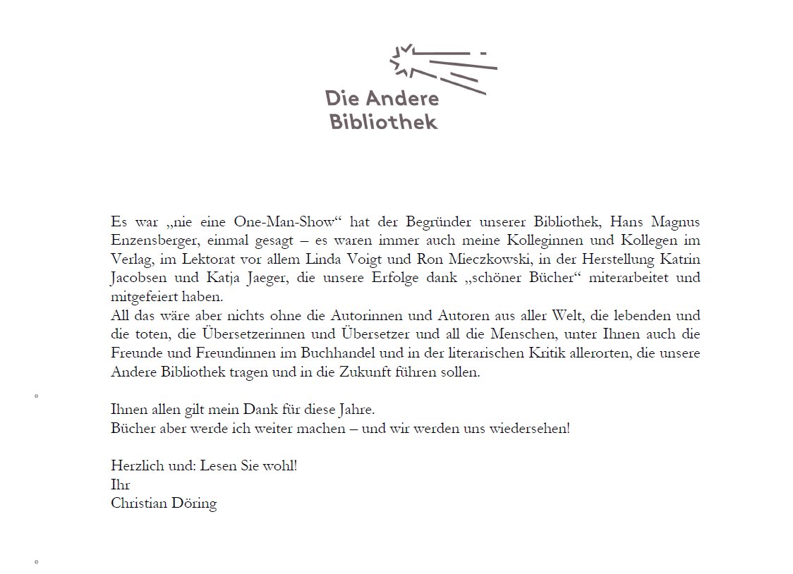 Pressemitteilung der Aufbau Verlage (aufbau-verlage.de/julia-franck-u…)
und Brief von Christian Döring.