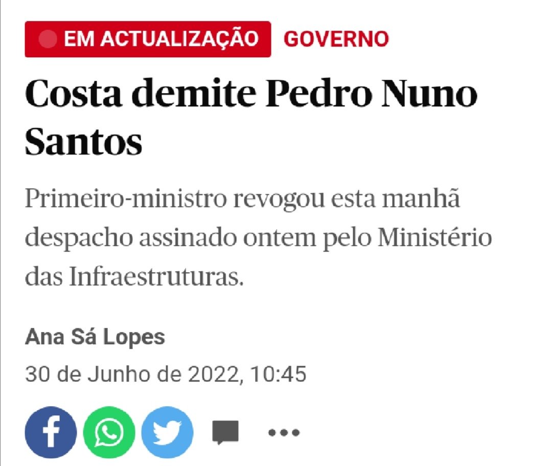 This am <a href="/antoniocostapm/">António Costa</a> has cancelled the plan of building 2 new airports in the vicinity of the #Tagus estuary presented yday by Min of <a href="/iestruturas_pt/">Infraestruturas e Habitação PT</a>

Thank you, your excellency!
<a href="/antonioguterres/">António Guterres</a>
#biodiversity #conservation
#OceanConference
#STOPTagusAirport