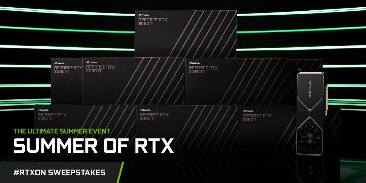🔥 Summer of RTX keeps on giving 🔥

We have 15 GeForce RTX 3080 Ti GPUs up for grabs👀

Want one?! Let us know the first GPU you gamed on + comment #RTXON👇
