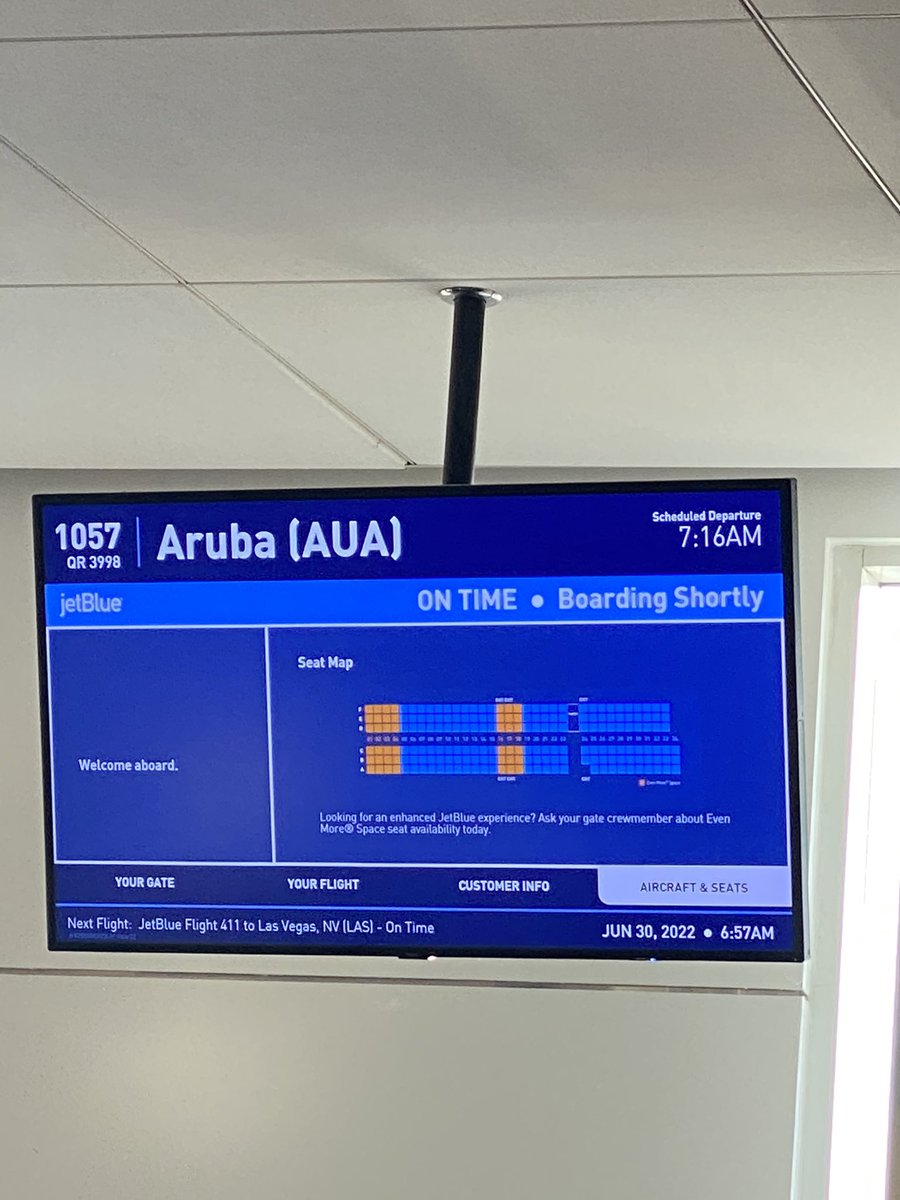 Not boarding shortly because one of the flight attendants is late for work. Been 30 minutes and they’re trying to locate her. <a href="/JetBlue/">JetBlue</a> there has to be a better way.