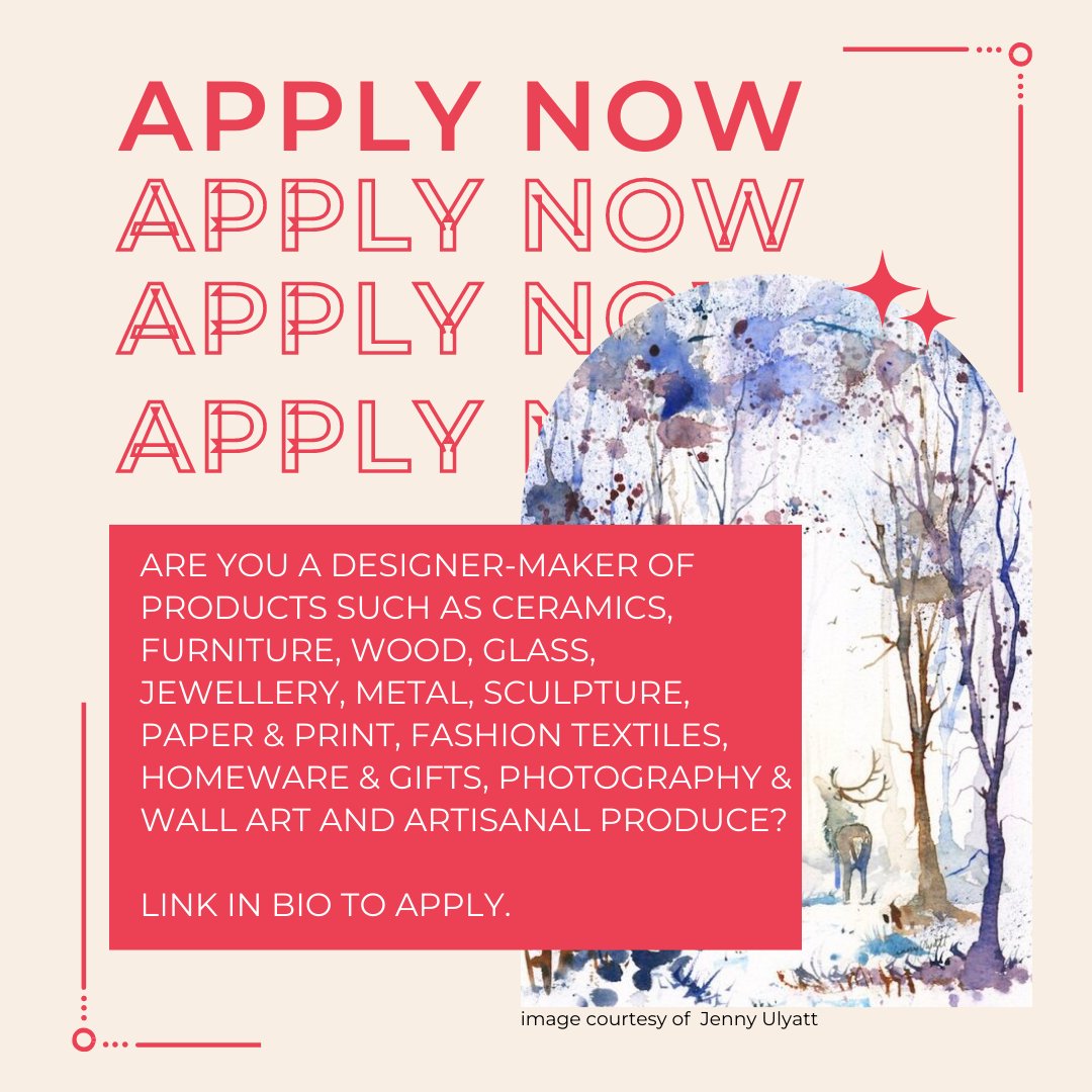 Apply to the British Craft &amp; Design Fair as a maker today! 👩🏽‍🎨

We are a new art, design and craft shopping event taking place at Christmas and in early summer. Link in bio for more details and to apply to be a British Craft &amp; Design Fair maker.🔗