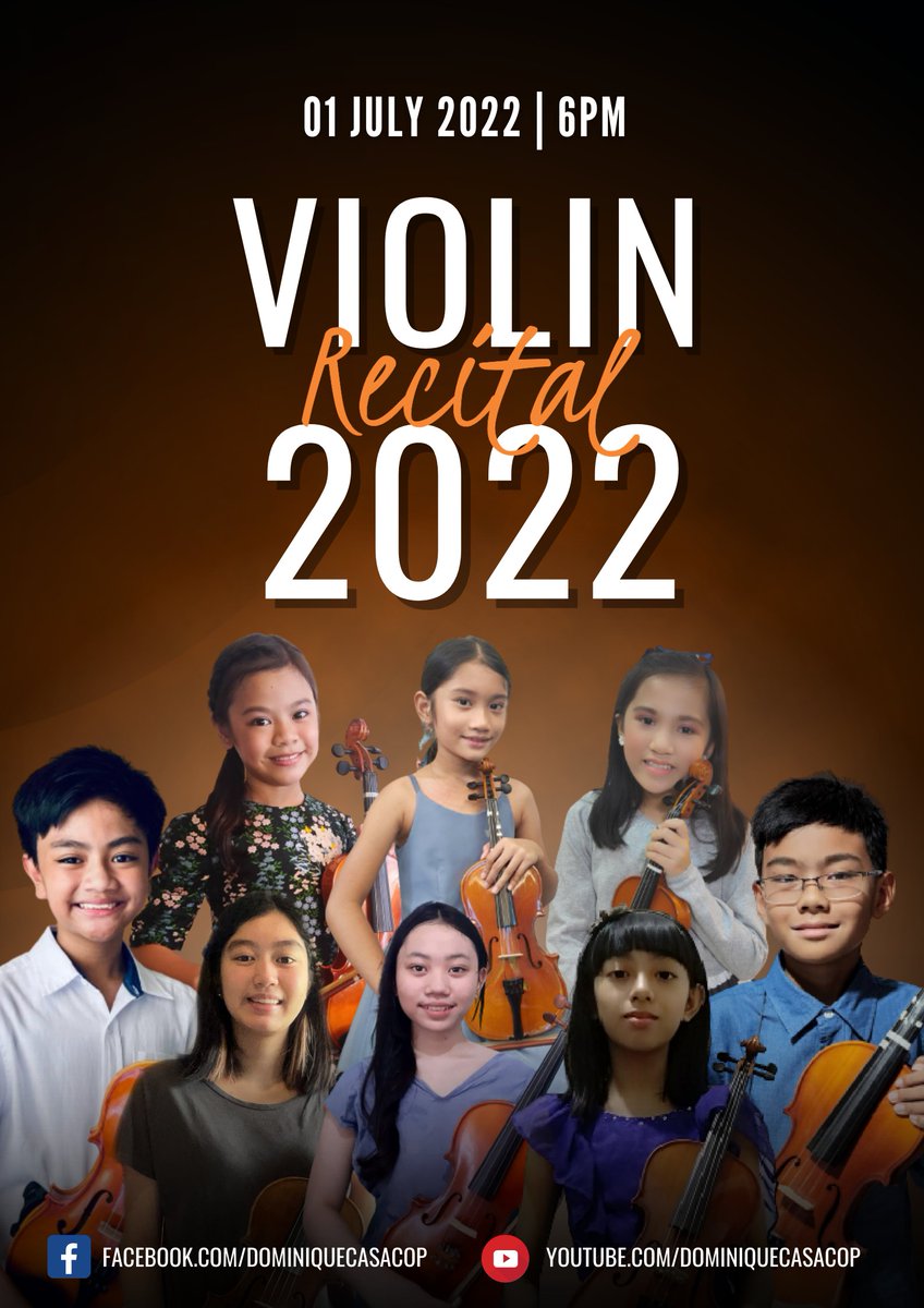 mh_dominiquec's tweet photo. Proud and excited to present to you my students on their violin recital. Watch them as they share their talent on July 1 at 6 pm via Youtube and Facebook page. ๐ปโจ
--
#OnlineViolinRecital #ViolinRecital #ViolinLessons #Violin #Violinist #OnlineViolinLessons https://t.co/DHu7pL5O8h