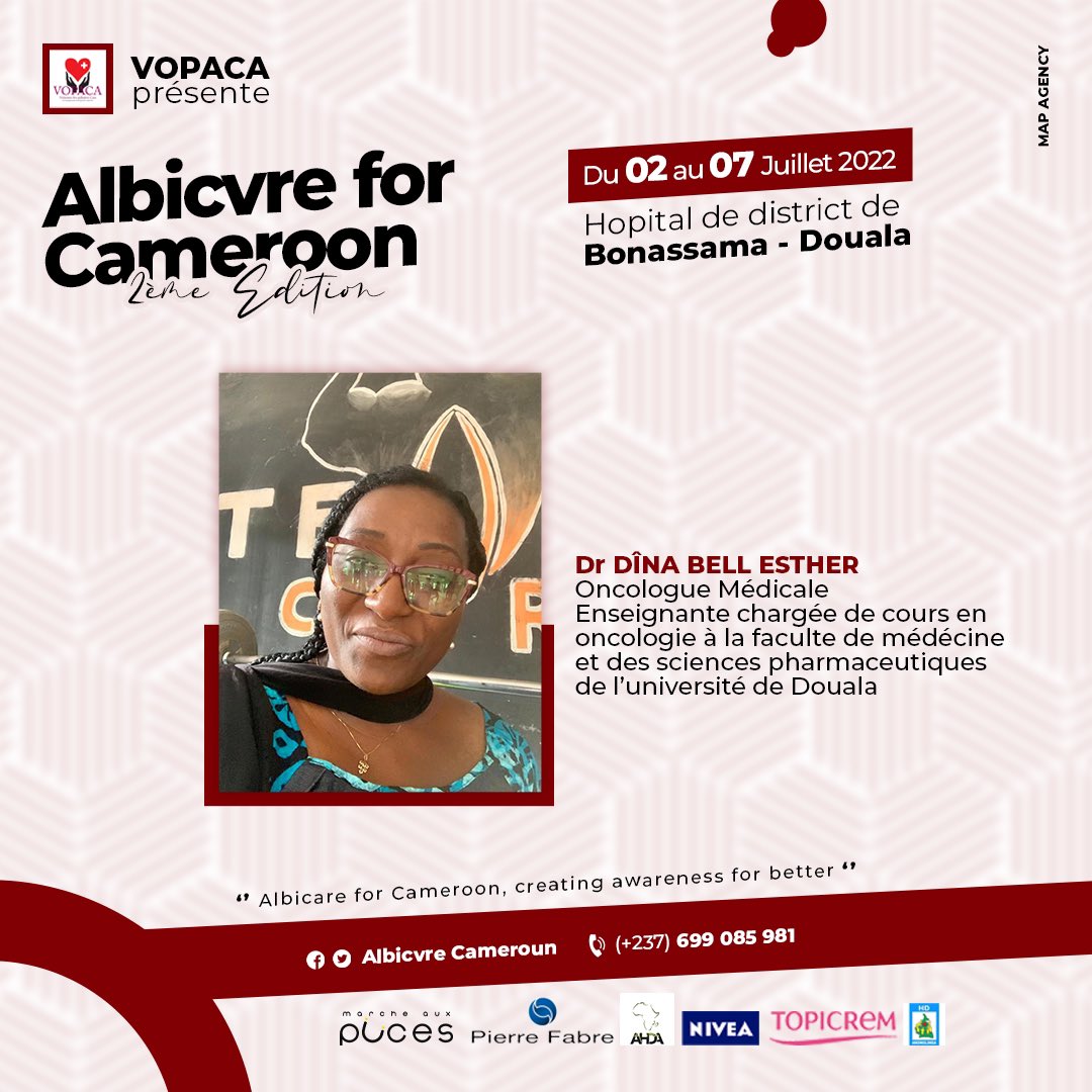 albicvre's tweet photo. Le Dr Dîna Bell Esther , Oncologue médicale de renom , femme de science réputée et respectée de tous fera partie de l’équipe médicale d’ALBICARE for Cameroon .

We are creating awareness for a better . ❤️🙏🏻 https://t.co/phDPePfFXX