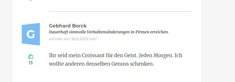 Kat_Wiegmann's tweet photo. "Ihr seid mein Croissant für den Geist!" So begründet @gebhardborck, warum er @PDmedien unterstützt. 😭Made my day! 2.000 neue Mitglieder brauchen wir, 452 sind schon an Bord. Weiter geht's: Kommt dazu (oder drückt uns zumindest die Daumen). 🙏#rettepd #2000fürpd https://t.co/F4qLl5UlfZ