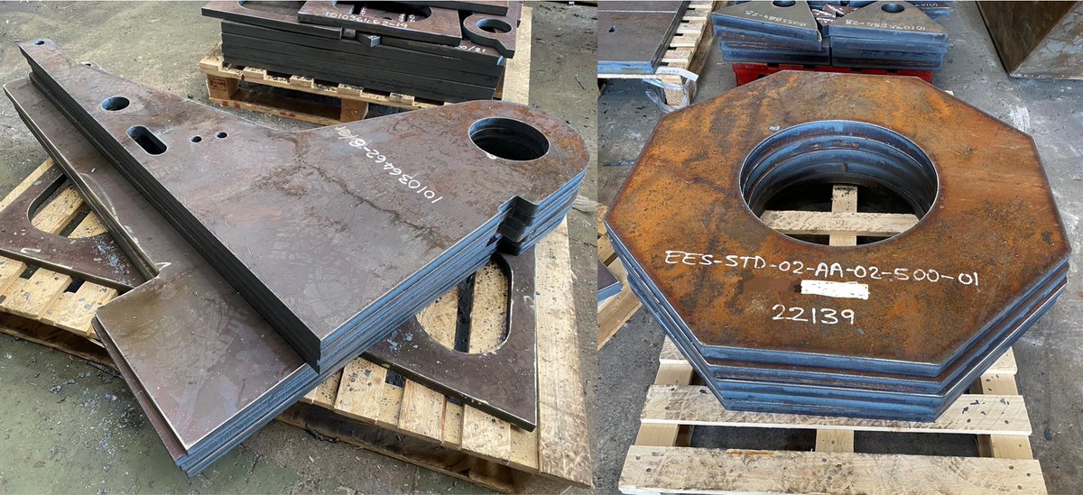 MadeProfilesLtd's tweet photo. Here are some of the impressive profiles coming of our Flame machine this week. 40mm and 25mm thick mild steel parts
#flame #flamecutting #steelindustry #steel #engineering https://t.co/kmbW2eCMfi