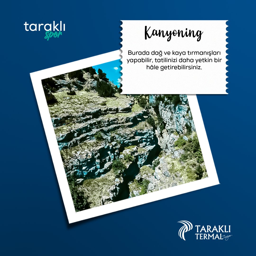 tarakli_termal's tweet photo. Taraklı’dan 17 kilometre uzaklıktaki Hark Köyü, unutamayacağınız bir canyoning deneyimi yaşamanız için sizleri bekliyor. Burada dağ ve kaya tırmanışları yapabilir, tatilinizi daha yetkin bir hâle getirebilirsiniz. https://t.co/fL2fVFho96