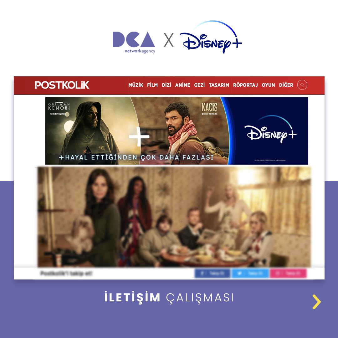 DcaNetwork's tweet photo. DCAx Disney+ İletişim Çalışması #dijitalpazarlama #DigitalMarketing https://t.co/MkmYpvzg9a