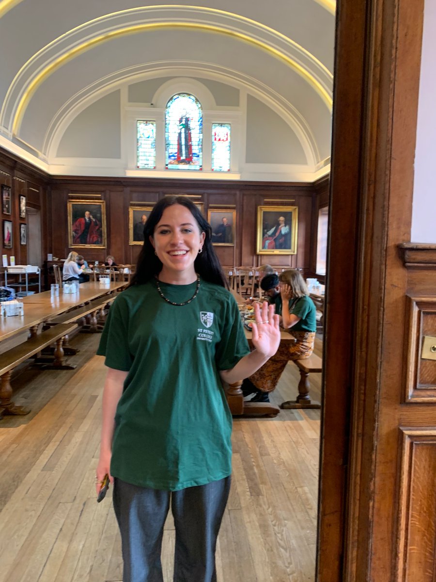 SHSOxbridge's tweet photo. Wonderful to be back at an in person @UniofOxford open day after 2 years!  Sadly the gazelle-like year 12s galloped away too fast for my little legs to keep up to get a photo…so here’s a pic of a student ambassador @SHS6th https://t.co/WxX1veCByV