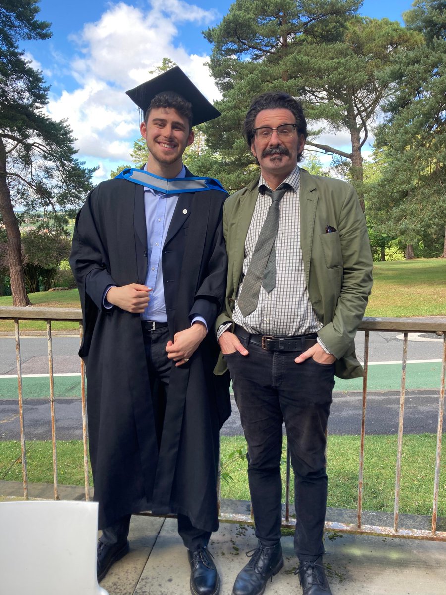 Great day at Exeter yesterday celebrating Jake's graduation. Thanks again to @srennie12, @andrewjohnrudd, @fiandshoegaze
and all English staff for making his degree a wonderful experience. #EnglishLit I think it was the brilliantly taught Surrealism module that sealed his First!