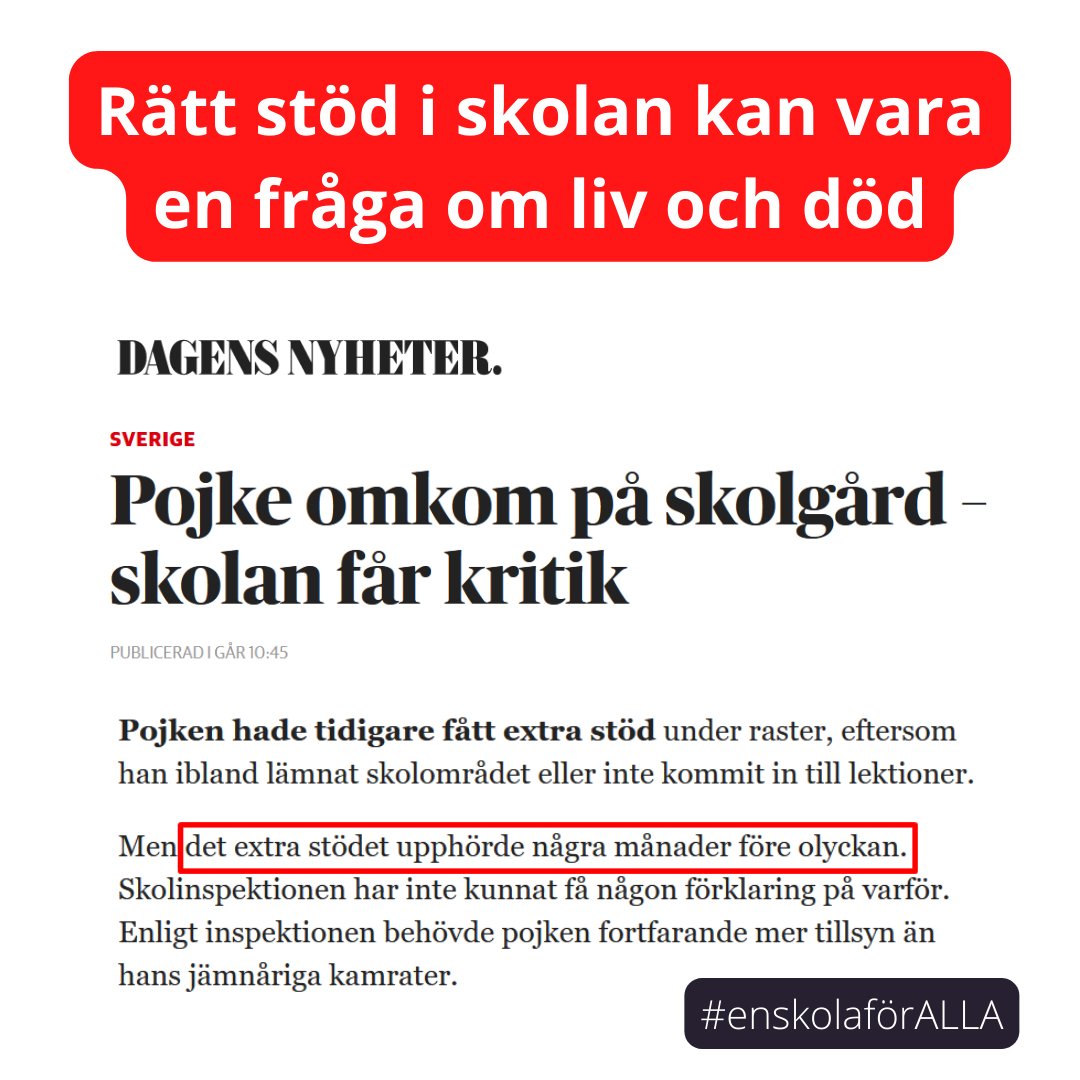 Skall vi ha det så här?
#enskolaförALLA