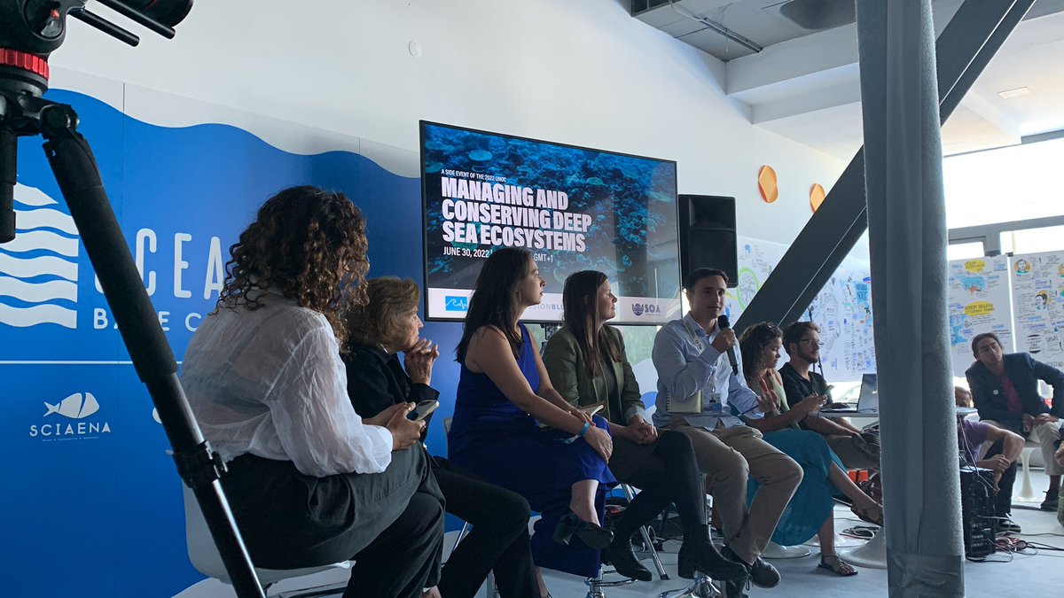 Right now at #OceanBaseCamp! An incredible panel talking about how #SeabedMining is totally unfair to future generations!

<a href="/SylviaEarle/">Sylvia A. Earle</a> @DivaAmon <a href="/caceresbartra/">Daniel Cáceres Bartra</a> @KajaFjaertoft 
<a href="/MariaPenaErmida/">Maria Ermida</a>
<a href="/MissionBlue/">Mission Blue</a> <a href="/SOAlliance/">Sustainable Ocean Alliance (SOA)</a> 

#KeepItInTheSeabed
#UNOC2022
#MeetYourHeroes