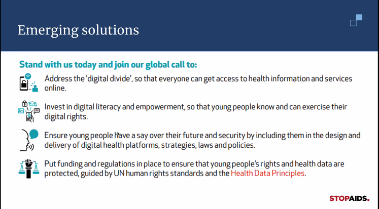 .<a href="/Tabithaha/">Tabitha Ha</a> shares some priority solutions towards a global digital health strategy <a href="/STOPAIDS/">STOPAIDS</a> 
#YET4UHC #DigitalHealthRights #YouthinAction
