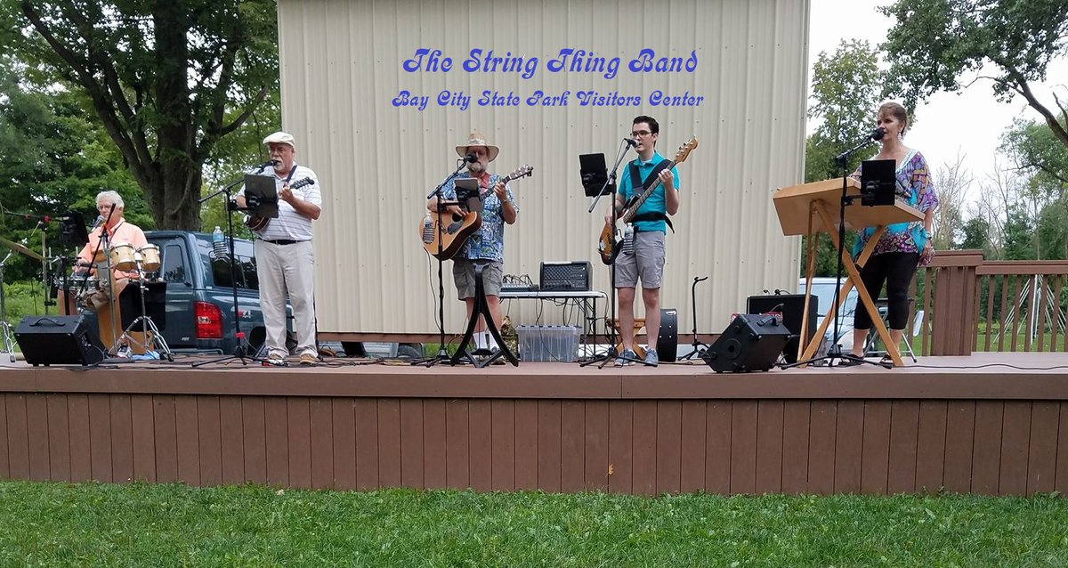 BayCitySP's tweet photo. This Saturday's Music from the Marsh concert will feature The String Thing Band, presenting "The Musical Heritage of Michigan &amp; the Great Lakes", will be held at the Visitor Center outdoor stage at 7:00PM. For more info, go to https://t.co/6TvKDlg2nK. https://t.co/R6RUCyfYho