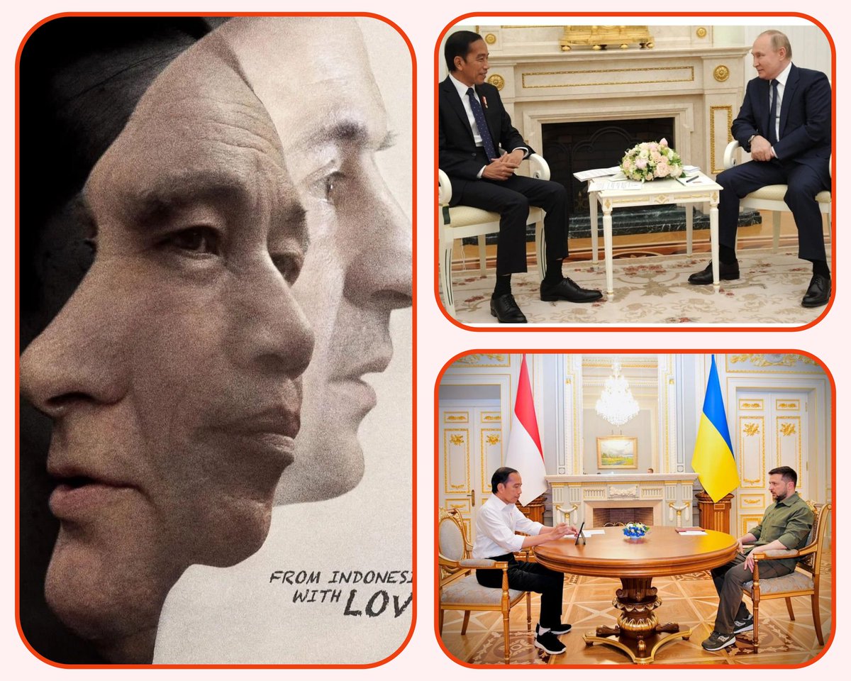 Tiga gambar ini cukup kan ya untuk menterjemahkan "Indonesia Bagi Perdamaian Dunia"!
Bangga menjadi Indonesia🇮🇩
<a href="/jokowi/">Joko Widodo</a>
#VladimirPutin 
<a href="/ZelenskyyUa/">Volodymyr Zelenskyy / Володимир Зеленський</a>