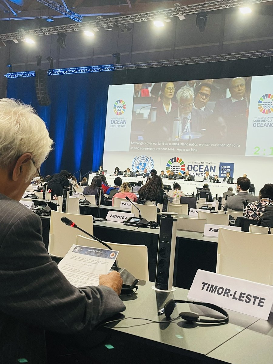 NunesKarlito's tweet photo. H.E.Xanana Gusmão, Chief Negotiator of the Council 4 the delimitation of Maritime Boundaries & Gov’Special Rep for the Blue Economy:🇹🇱is a proud supporter of int. law. We can stand here today as a sovereign State thanks to the int. community 4 it’s respect to int. law #UNOcean https://t.co/kN95ezSoZ4