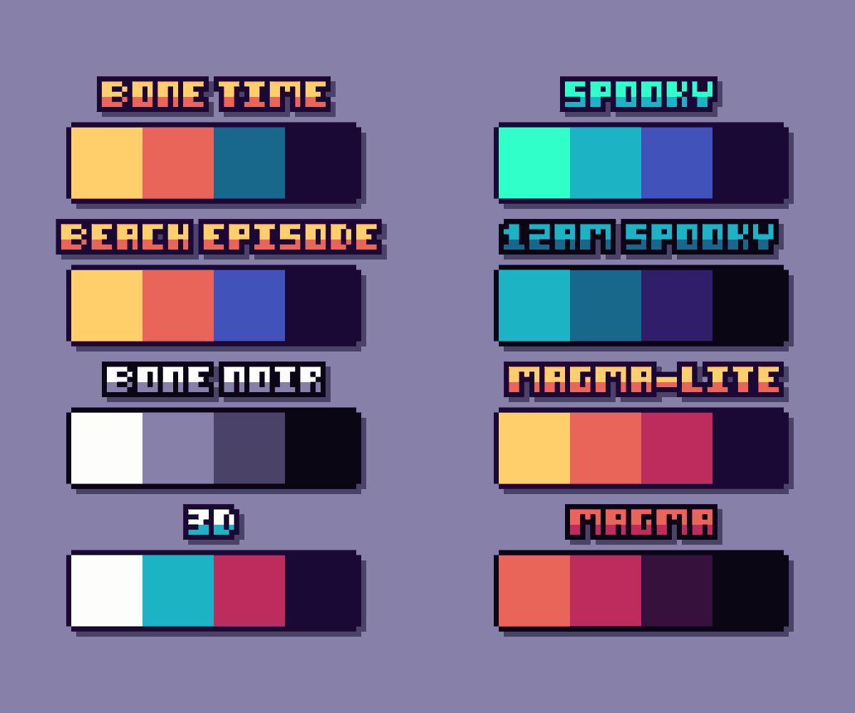 9voltwiseman's tweet image. Psssst have some 2-bit #pixelart palletes 💀