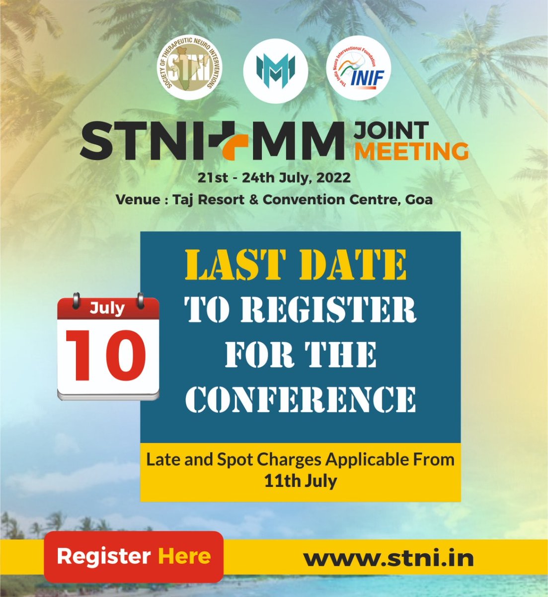 Don't miss out on attending STNI + MM Joint Meeting, 2022. Last few days to register before spot charges apply. 

Visit the link in bio to register

#stni #stnimm2022 #neurology #neuroradiology #interventionalneuroradiology #neurosurgery #radiology #interventionalneurology