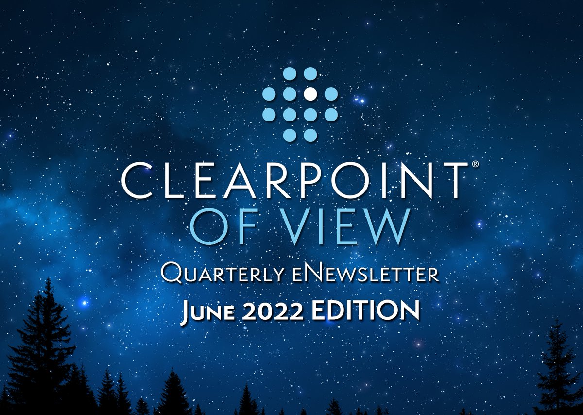 ClearPointNeuro's tweet image. Our quarterly #ClearPoint of View eNewsletter is now available! Check out our June 2022 edition here: bit.ly/3udyjc1 #ClearPointOfView #eNewsletter #CLPT