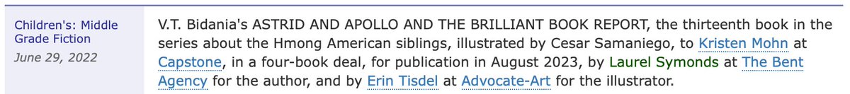 Excited to share that four more ASTRID AND APOLLO books are coming in 2023! Thank you @LaurelSymonds  @krissykidlit @CapstonePub for supporting #diversekidlit and #HmongRepresentation! 🤩🤩🤩🙏🙏🙏🎉🎉🎉