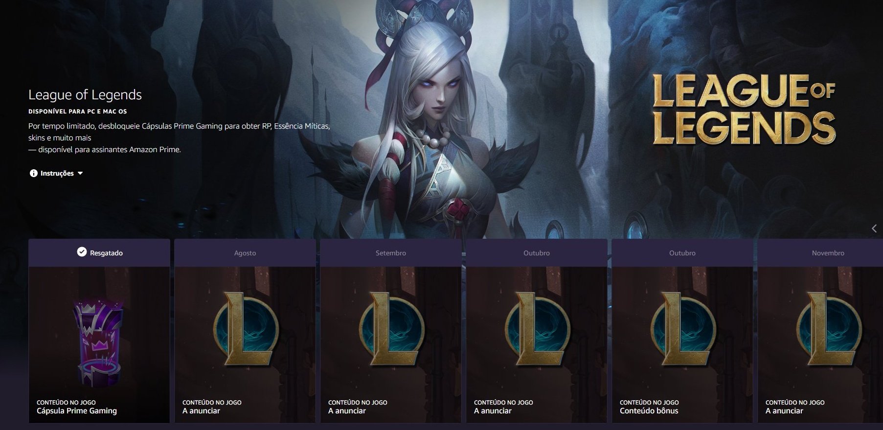 Prime Gaming LoL: Veja as datas de todas as Cápsulas que dão skins e RP em  2022 - Millenium