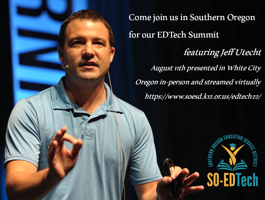 The 10th annual EDTech summit is free and showcases innovations and promising practices for integrating technology into schools and classrooms. Featuring Jeff Utecht the summit will be a hybrid of in-person and streamed presentations. #EDTech #OrEdChat